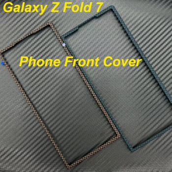 Custodia per Samsung Galaxy Z Fold 7 con Cornice Frontale in Fibra di Carbonio Aramidica 600D/1500D, Cover Rigida Protettiva