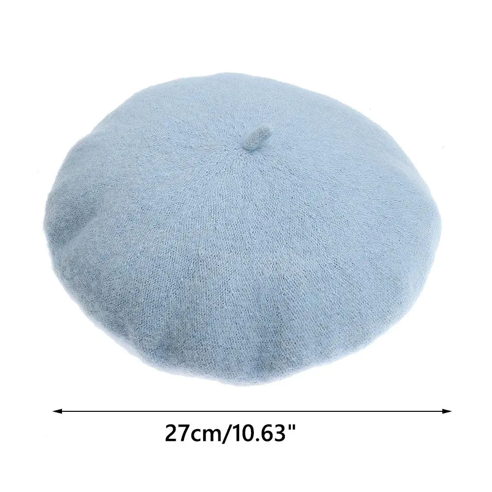 Wolle Baskenmütze Hüte Frauen Winter Französisch Hut Mädchen Einfarbig Mode Herbst Winter Baskenmütze Hut Für Frauen Flache Kappe Hut Filz Berets – Detail 9