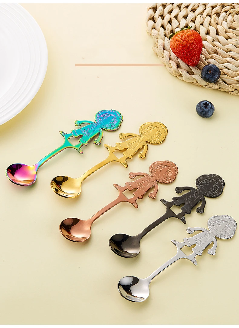 Anime One Piece Ruffy Löffel Cartoon Figur Ruffy Edelstahl Kuchen Obst Kaffee Löffel Party Liefert Kinder Geburtstag Geschenke – Detail 6