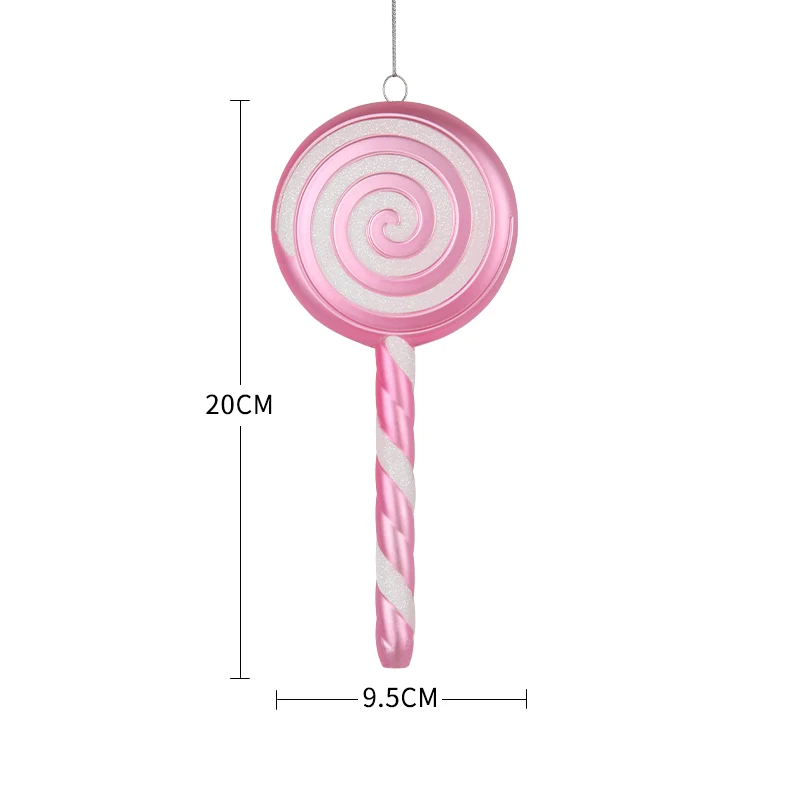 thumbnail image 1 of Adorno navideño rosa de 16 a 43 cm, bastón de baile, accesorio de caramelo rosa, árbol de Navidad para fotografía de bodas, colgante de bastón de caramelo, 1 of 5