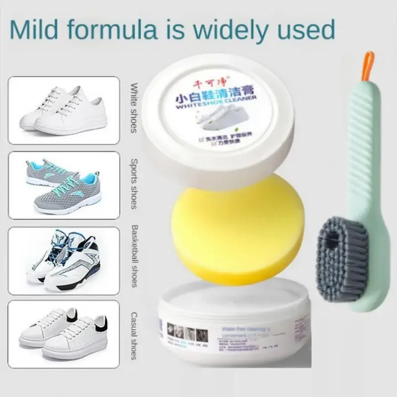 Cleaning Cream With Sponge Multipurpose Cleaning And Stain Removal Cream White Sneake Shoes Free Wash No Yellowing