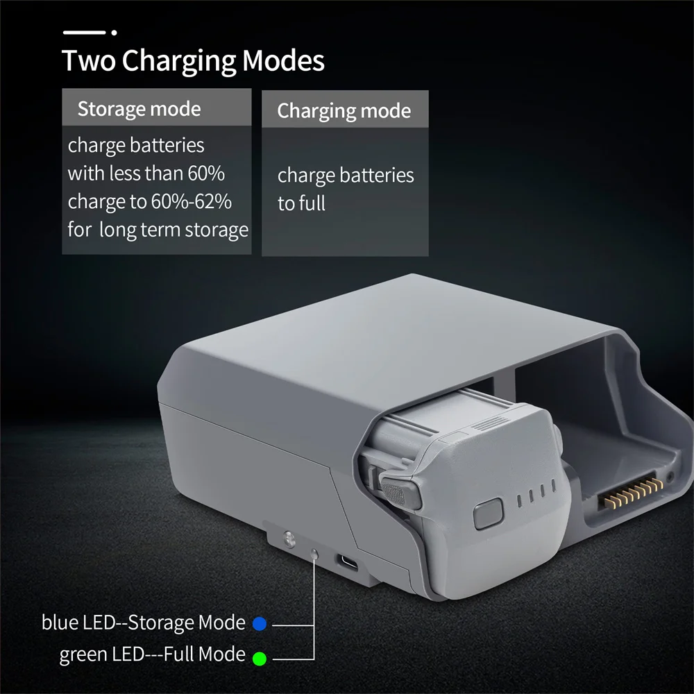 Hub de charge USB pour batterie et télécommande DJI Air 3, connecté à une batterie et une télécommande.