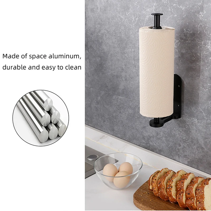Stainless Steel Paper Towel Holder Self Adhesive Toilet Roll Paper Holder No Punching Kitchen Bathroom Lengthen Storage Rack paper towel holder toilet paper holder toilet paper rack toilet roll holder paper towel rack