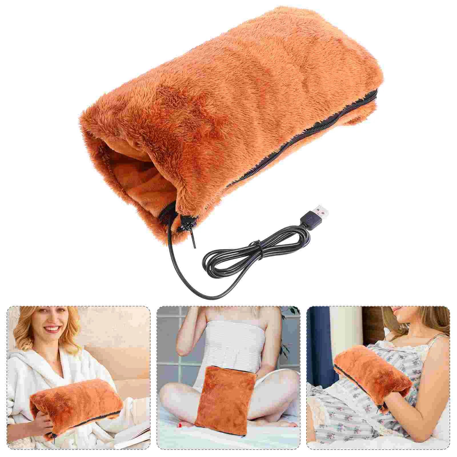 

Electric Hand Muffs Plush Hand Warmers Pillow USB Charging Winter Warm Muffs Birthday Valentines Day Gift for Brown
