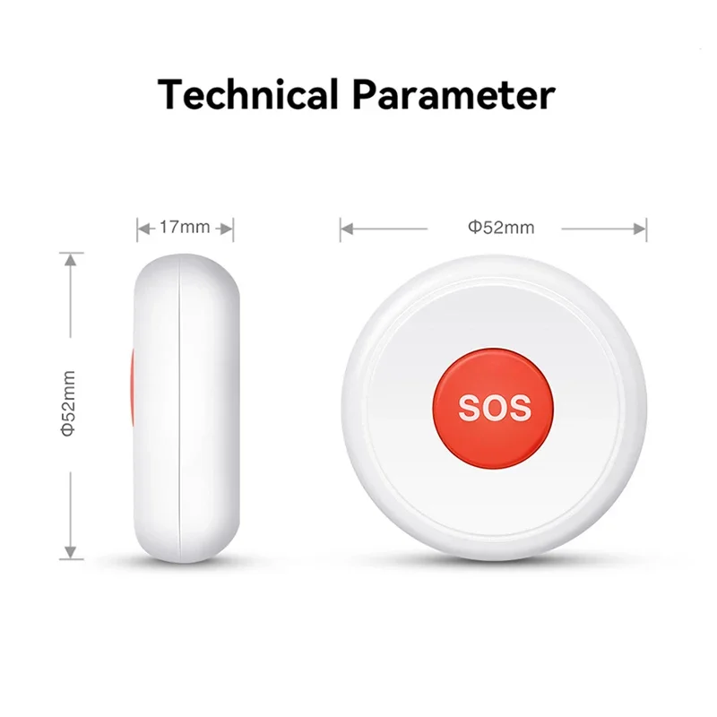Tuya Smart ZigBee SOS Panic Button With One-Click Alarm Aor Remote Assistance Designed For Senior And Child Emergency Alerts. medical alert button,emergency alarm button