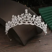 Romantic Princess Crown for Girls Handmade Rhinestone Tiara Pearl Headband For Birthday Wedding Party Accessories Jewelry Gifts 1
