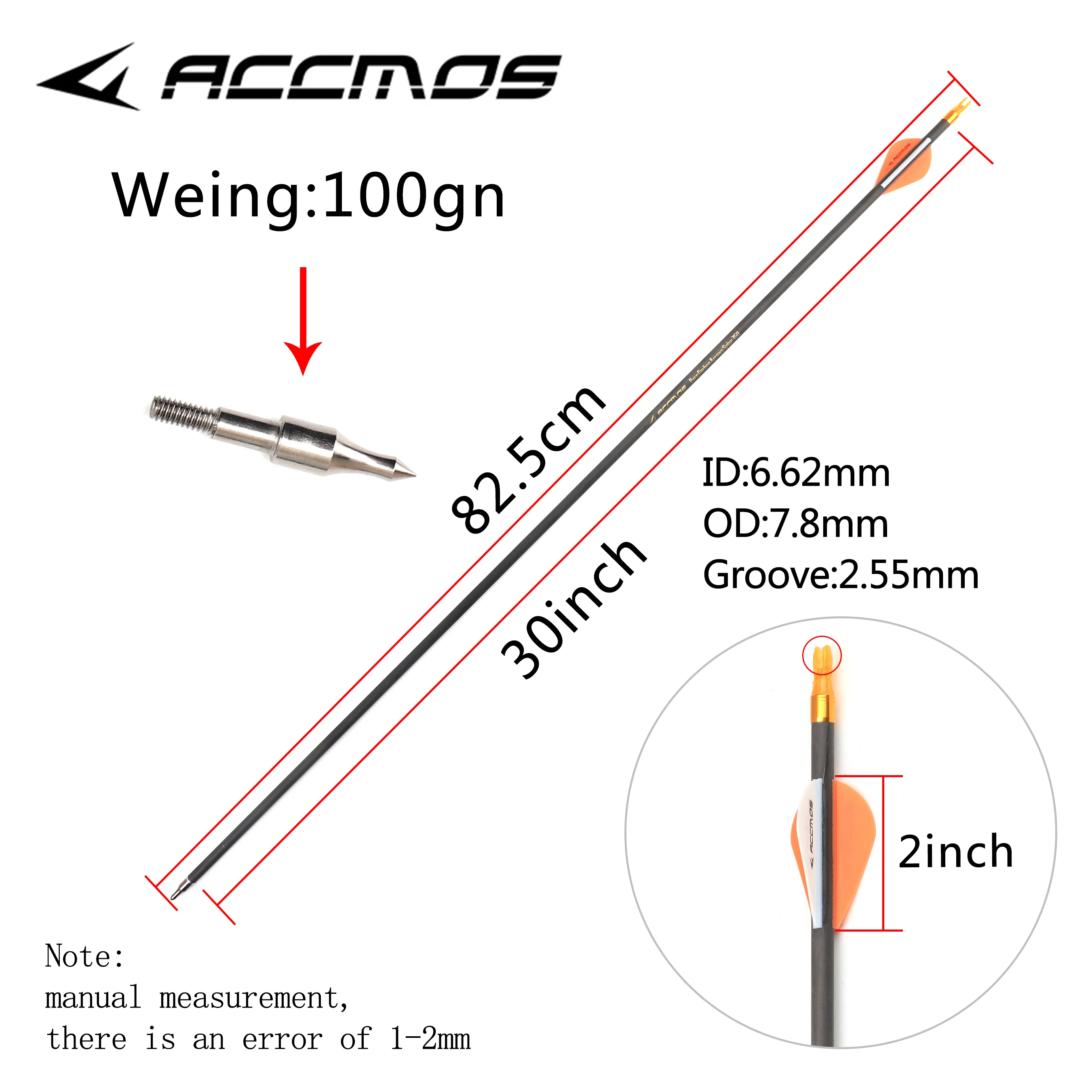 Archery Arrows Archery Arrowhead 12pc 28 30inch ID 6.2mm Pure Carbon Arrow Removable Arrowhead