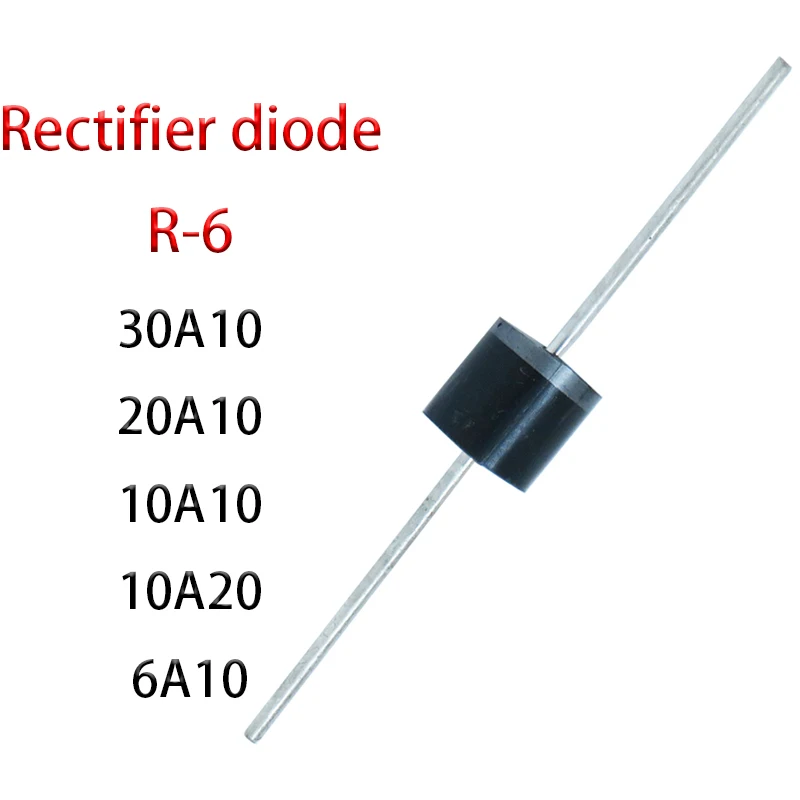 R-6 정류기 다이오드, 20A10, 6A, 10A, 20A, 30A, 1000V, 2000V, 100 개