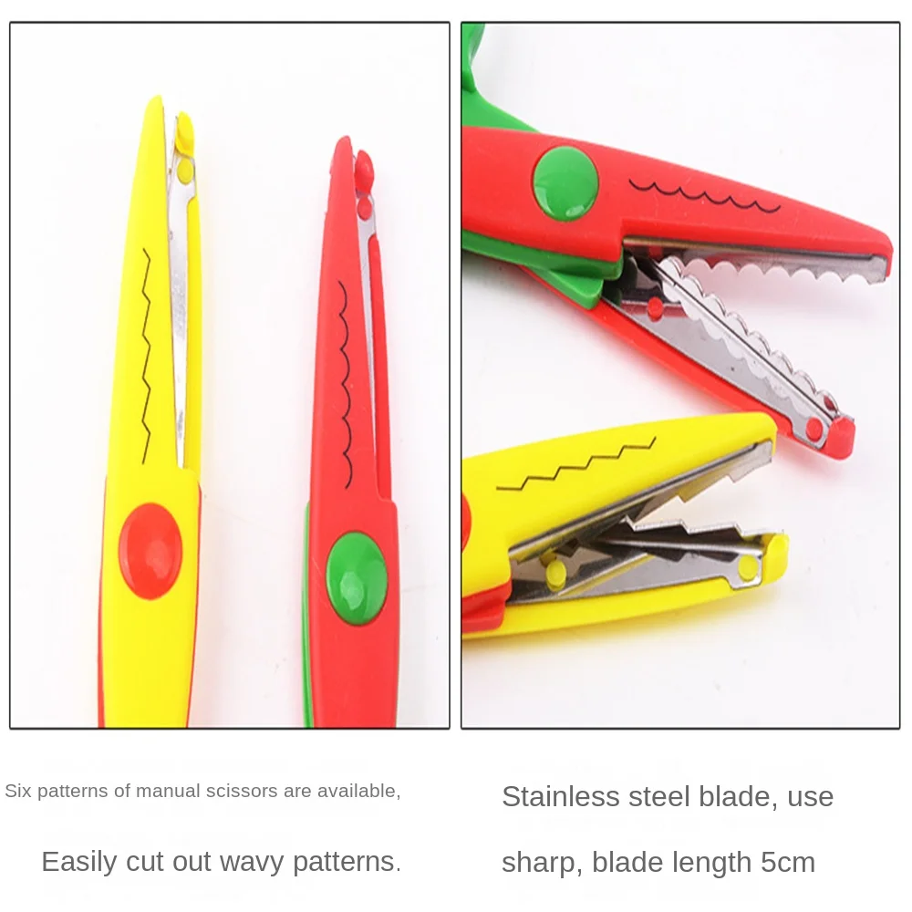 Stationery Scissors Accessories Tools Plastic Binding Lace Cutting Creativity Household Hand Scissors Tools And Gadgets Safety Scissors Curved Edges