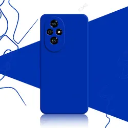 Luxury Waterproof Liquid Silicone Square Back Cover for Honor 200 Pro - 360° Protection (Klein Blue)