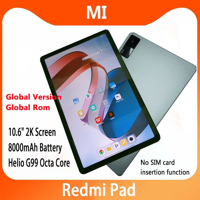 Xiaomi Redmi Pad Tablet PC MIUI 13 Helio G99 Octa Core 10.6 Inch Screen  8000 mAh