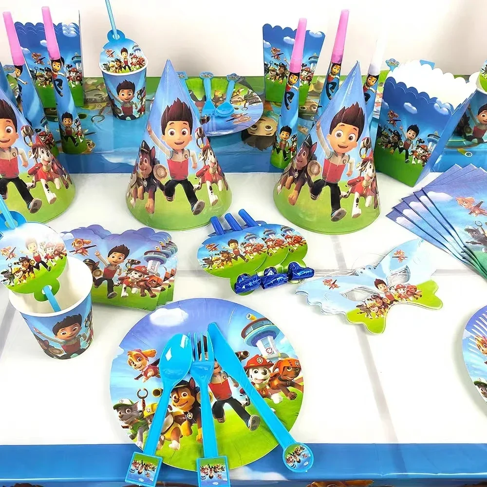 Paw Patrol Birthday Party Decoration Paw Patrol Birthday Supplies Face Mask Balloons Stickers Children Gift Party Favors Kids