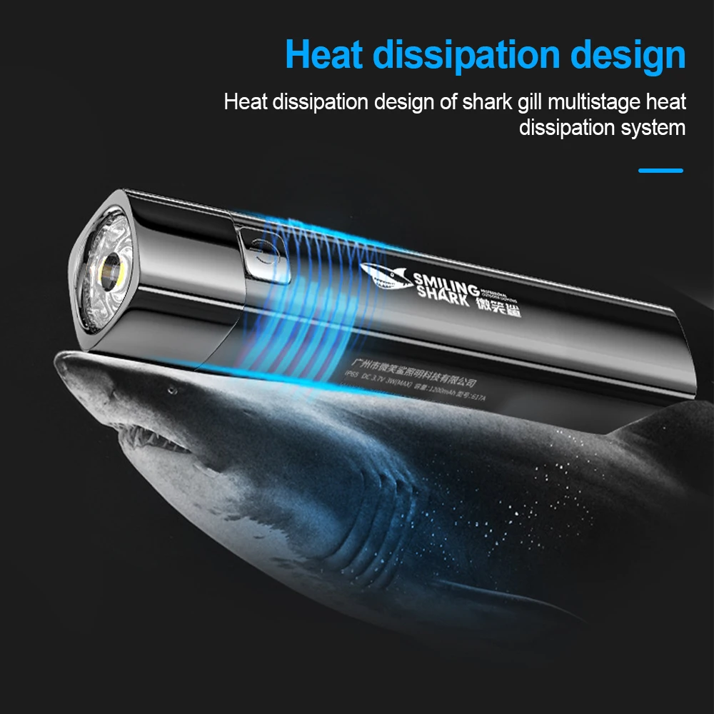 Flashlight Rechargeable Power Bank Mobile Phone Strong Light Torch Search 1200 MAh Camping Hiking Fishing Torch