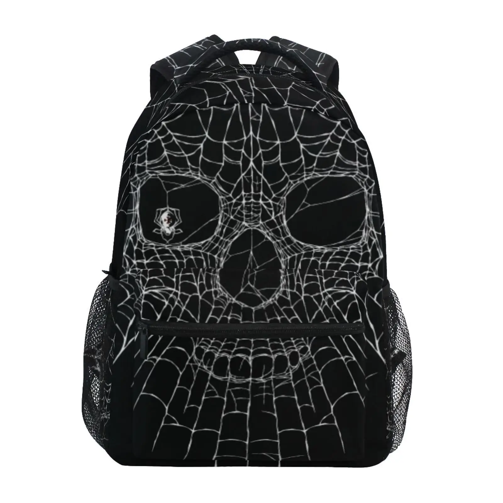 Large Capacity Backpack Men Laptop Backpacks Halloween Spider Web Print Black School Bags Teen College Boy Gril Student Backpack
