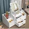 Makeup Organizer Large Capacity Cosmetic Storage Box Drawer Storage  Jewelry Box Desktop NailPolish Makeup Container With Mirror 4