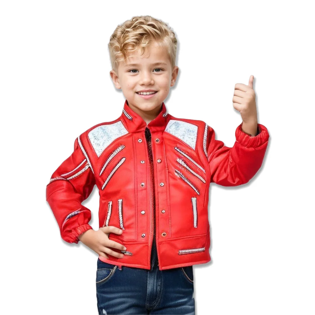 Boys Girls Red Motorcycle Style Jacket – Perfect for