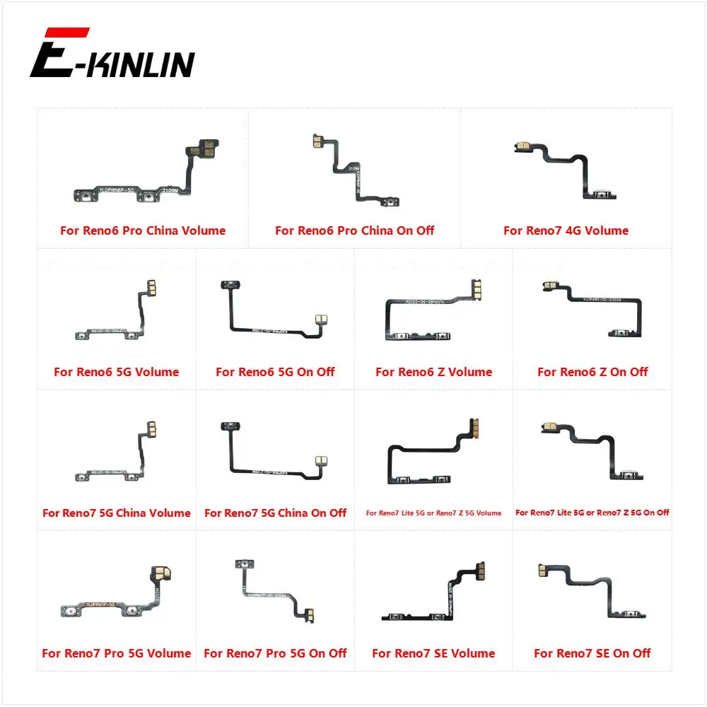 

Power ON OFF Mute Switch Control Key Volume Button Flex Cable For OPPO Reno6 Reno7 Pro Lite Z SE 5G 4G Replacement Parts