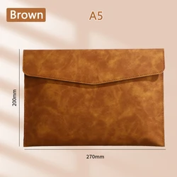 Premium Leather Waterproof File Bag - Ultra - Large Capacity Folder (Brown - A5)