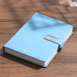 Vintage A5 Leather Notebook with Customizable Soft Cover - Ideal for Professionals and Students (Blue)