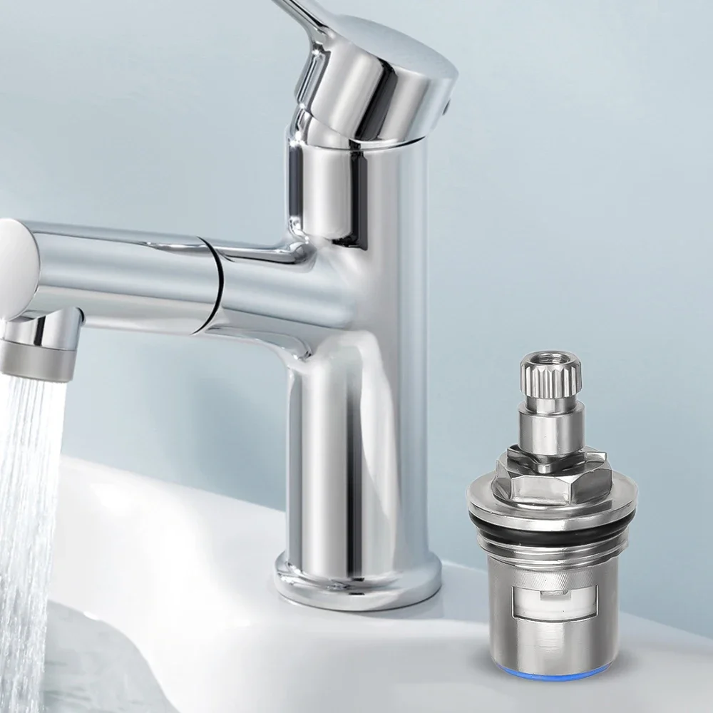 1/5pcs Replacement Faucet Cartridges Stainless Steel Tap Valves Household Single Angle Valve Kitchen Bathroom Shower Parts