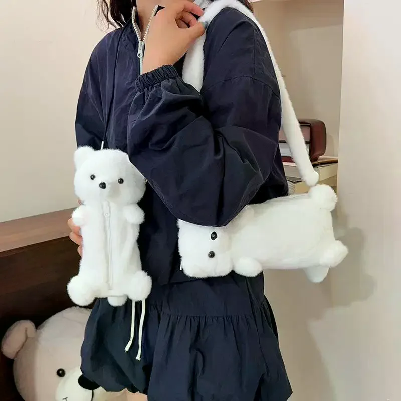 Adorable Plush Otter Pencil Case and Cosmetic Bag – Portable Large Capacity Stationery Storage