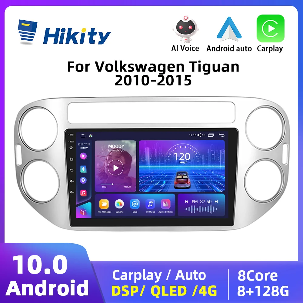 

Автомагнитола Hikity 2din для Volkswagen Tiguan 2010-2015 Android мультимедийный видеоплеер навигатор GPS 4G WIFI 8-ядерный DSP Carplay