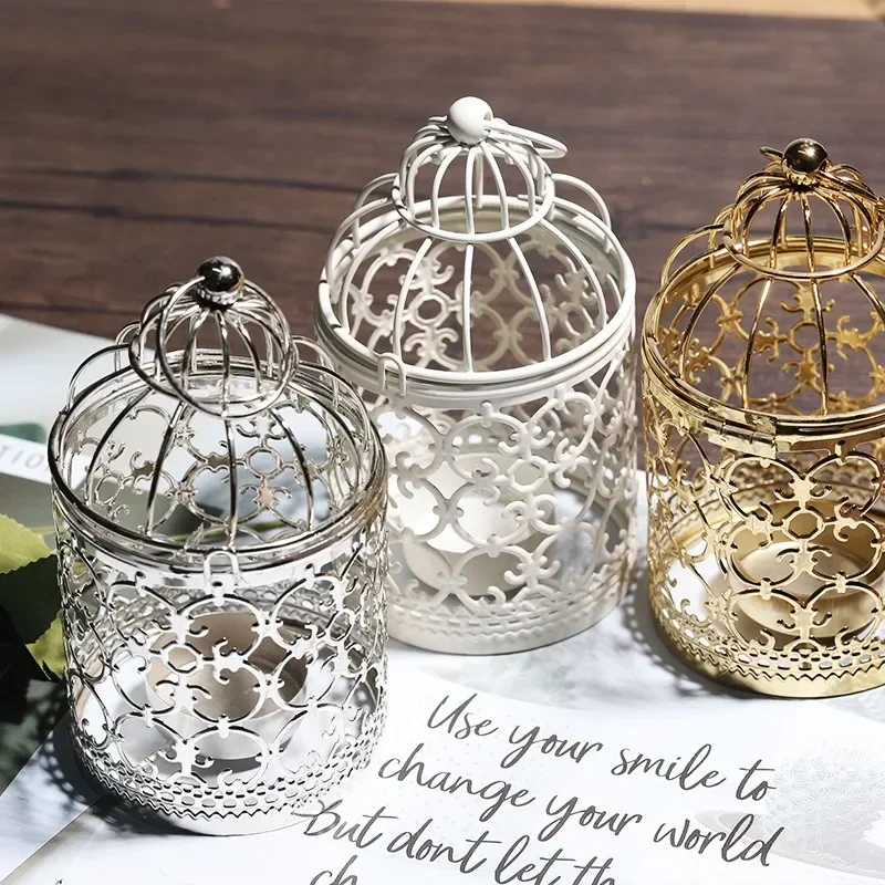 1PCS Nodic Decorative Moroccan Lantern Votive Candle Holder Hanging Lantern Vintage Christmas Candlesticks Home Decora