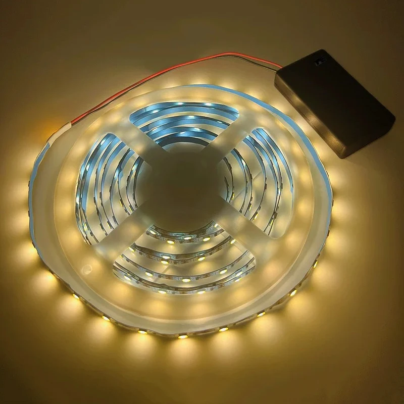 Versatile LED Strip Light with Battery Power - White/Warm White Illumination for Cabinets and Backlighting
