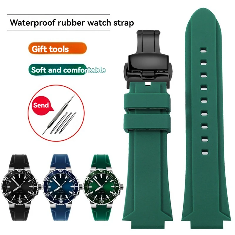 Enhanced Diving Sport Silicone Watch Strap - Modified Convex Rubber Watchband, Men's Waterproof Strap