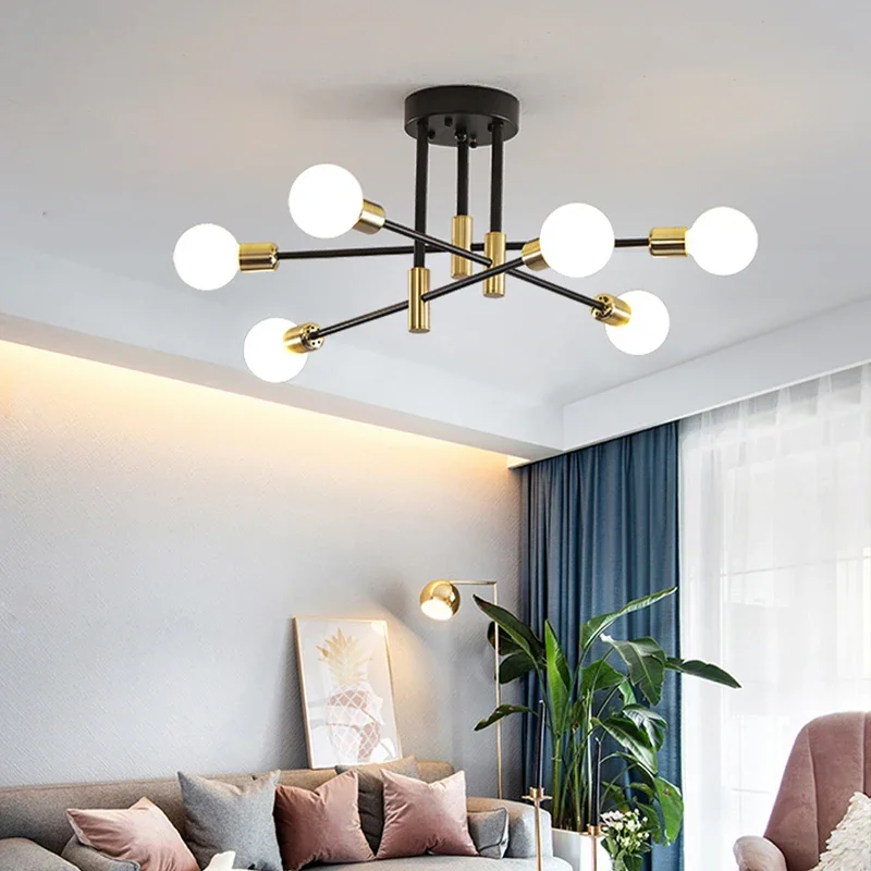 

Modern Pendant Lamp For Living Dining Room Bedroom Multihead Chandelier E27 Lighting Fixture Luster Vintage indooor Hanging lamp