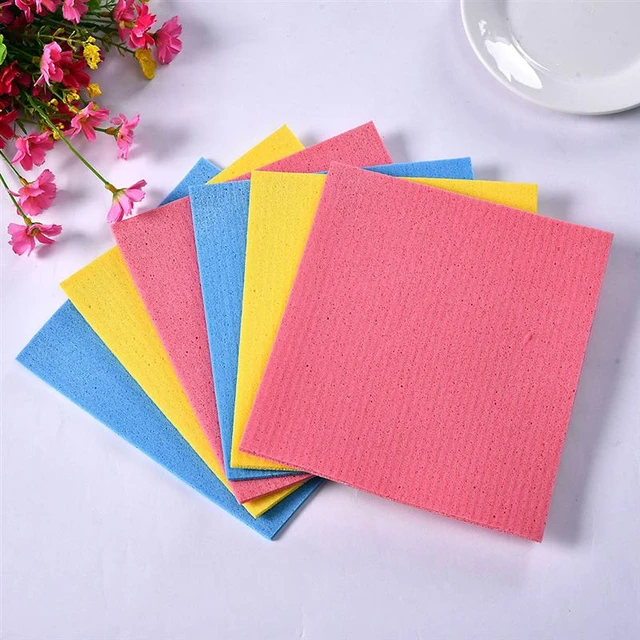 15 PCsTopeco Biodegradable Swedish Dishcloth Cellulose Sponge Dish