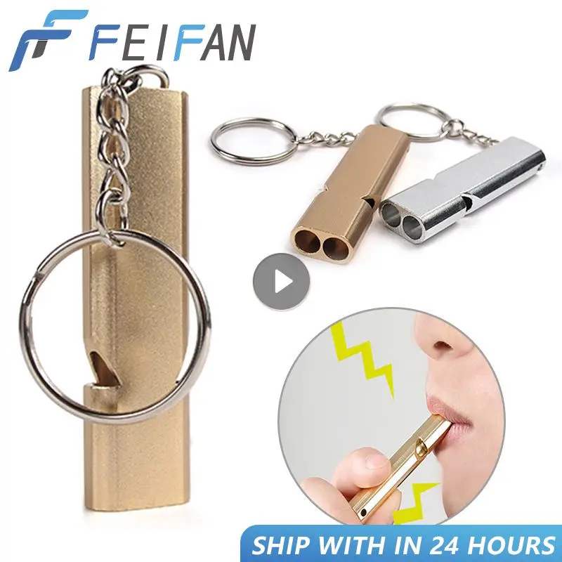 

Dual-tube Survival Whistle Portable Aluminum Safety Whistle Survival Emergency Keychain Outdoor Tool For Outdoor Hiking Camping