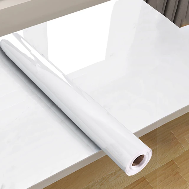 ฟิล์มพีวีซีลายมุก กันน้ำ วอลเปเปอร์ติดผนัง DIY แบบลอกติดเอง สีดำ/ขาว สำหรับตู้เสื้อผ้า ห้องครัว เงาสูง สติ๊กเกอร์ติดเฟอร์นิเจอร์ 1