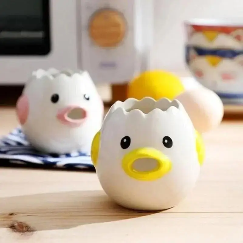Funny Small Chick Separator Suitable Eggs Yolk White Separator Ceramics Creative Cartoon Eggs Kitchen Tools Home Cook Accessory