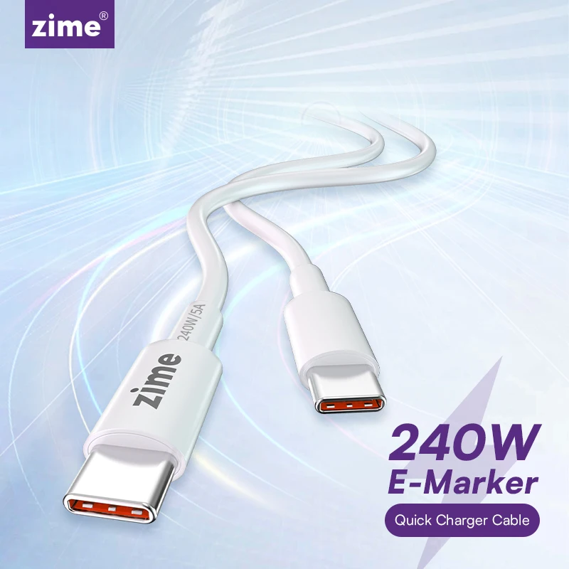 Кабель зарядный Zime с USB Type-C на USB Type-C, 240 Вт
