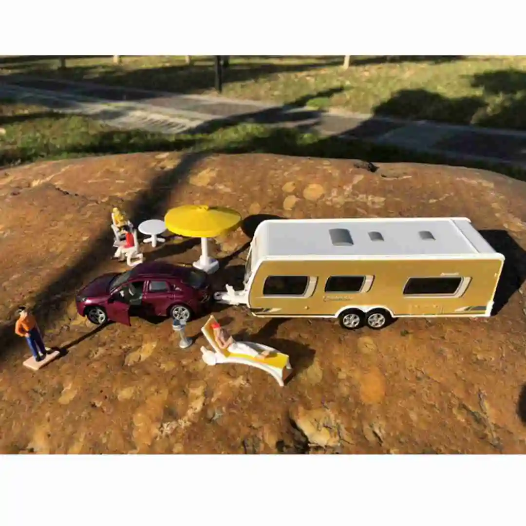 1:55 Siku Super 2542 Pkw Mit Wohnwagen Auto Con Caravan Voiture Avec Caravane Diecast Toys Modelli Collezione Regali