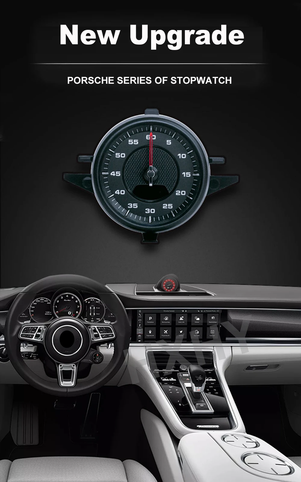 Car Dashboard Stopwatch Decoration Clock Time Support Sport Chrono For Porsche C
