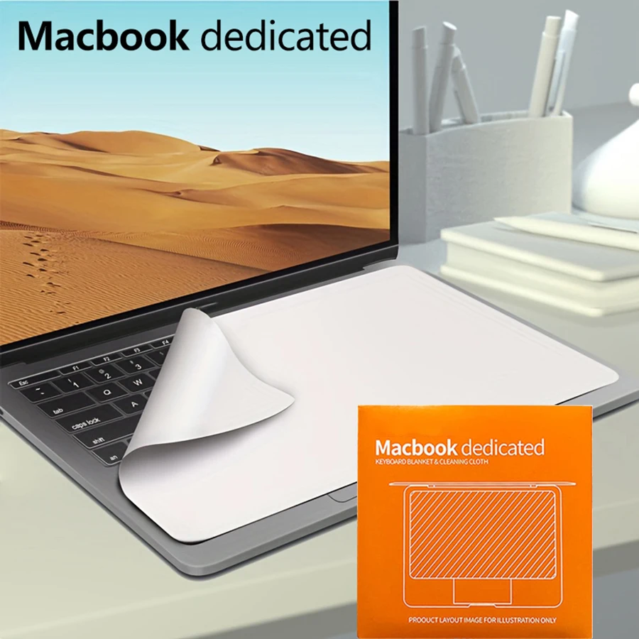 Keyboard cleaning cloth Keyboard silicone cover Keyboard cover Laptop screen cleaning cloth Laptop protective film Notebook Palm Keyboard Blanket Cover Microfiber Dustproof Protective Film Laptop Screen Cleaning Cloth MacBook Pro 13/15/16 Inch