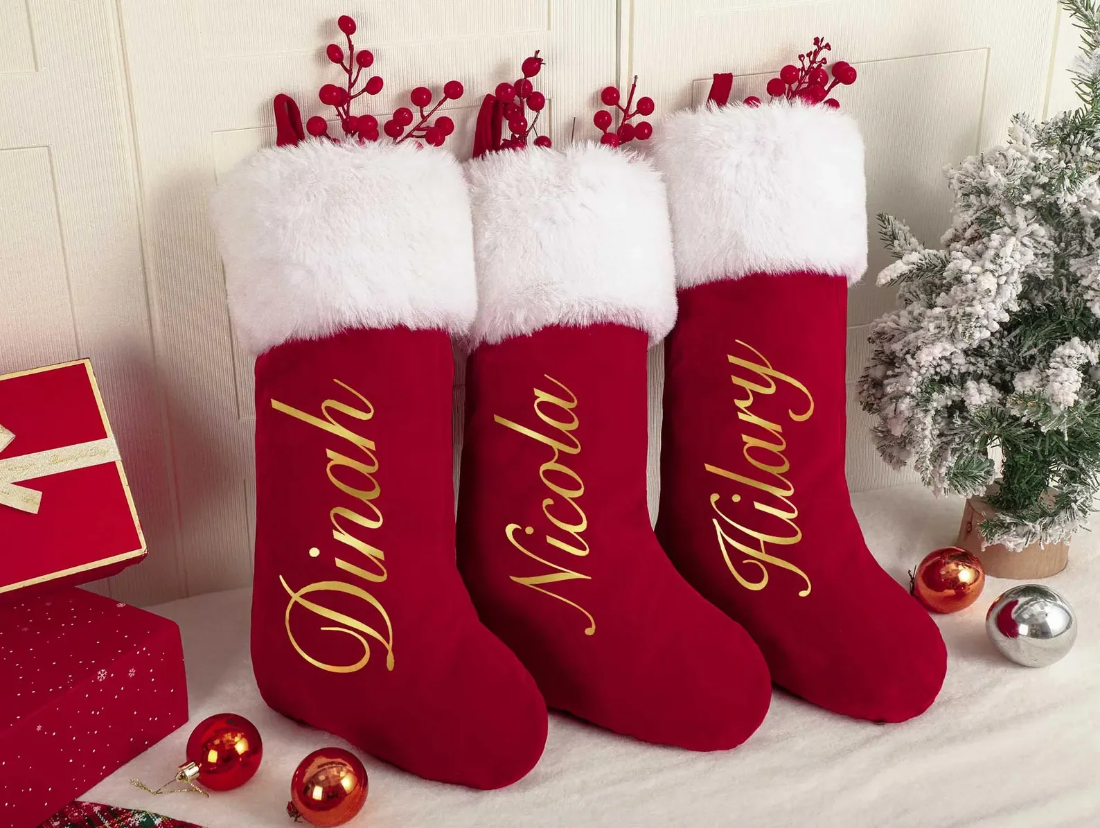 Christmas Stockings Red Plush Personalized Xmas Stocking with Name for Holiday Gift christmas stockings