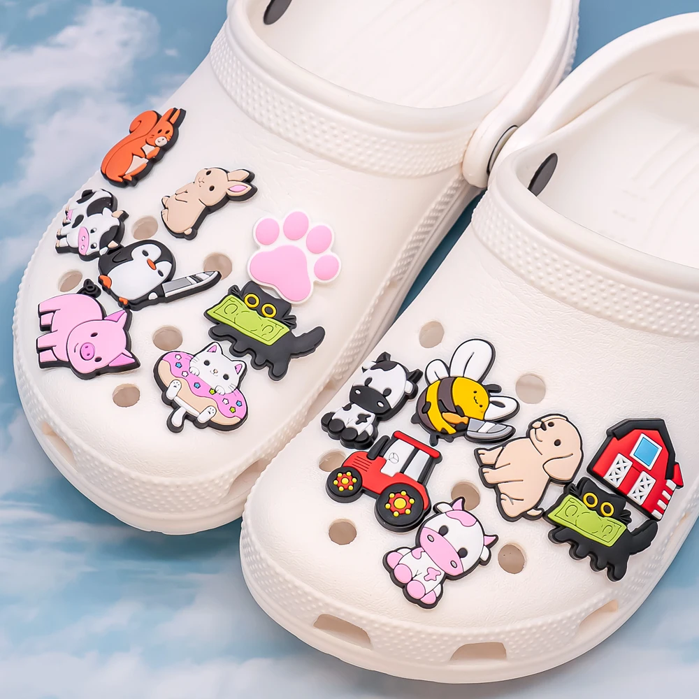 1pcs Cute Animals shoe Charms Dog Cat Cow Pig Chicken Shoe