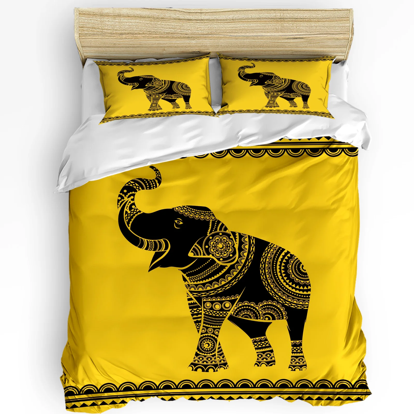 

Elephant Art Indian Bobo Style Bedding Set 3pcs Duvet Cover Pillowcase Kids Adult Quilt Cover Double Bed Set Home Textile