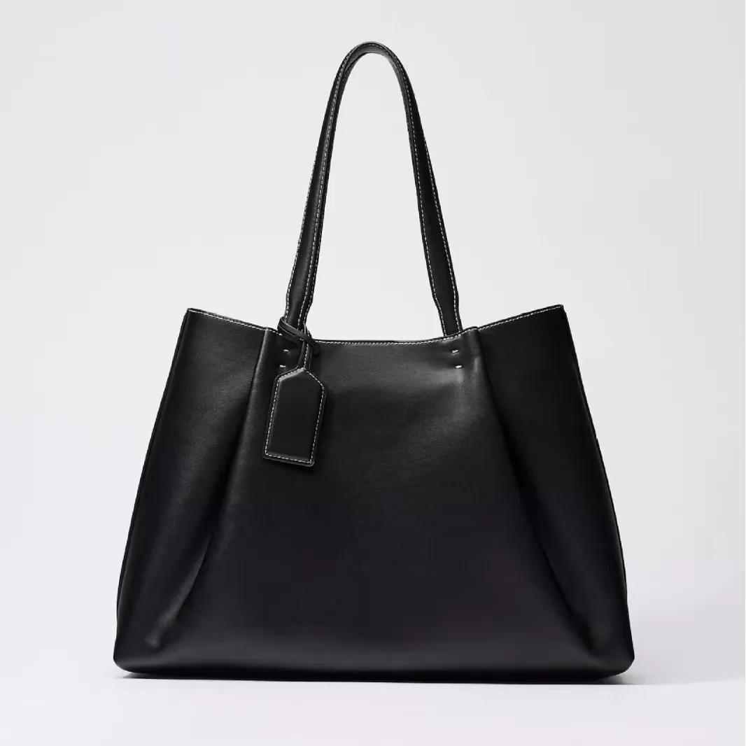 CLIP TOTE BAG, Women's Fashion Luxury Handbag Design, Pure Color Contracted and Single Shoulder Bag, Senior PU Leather Handbags 2