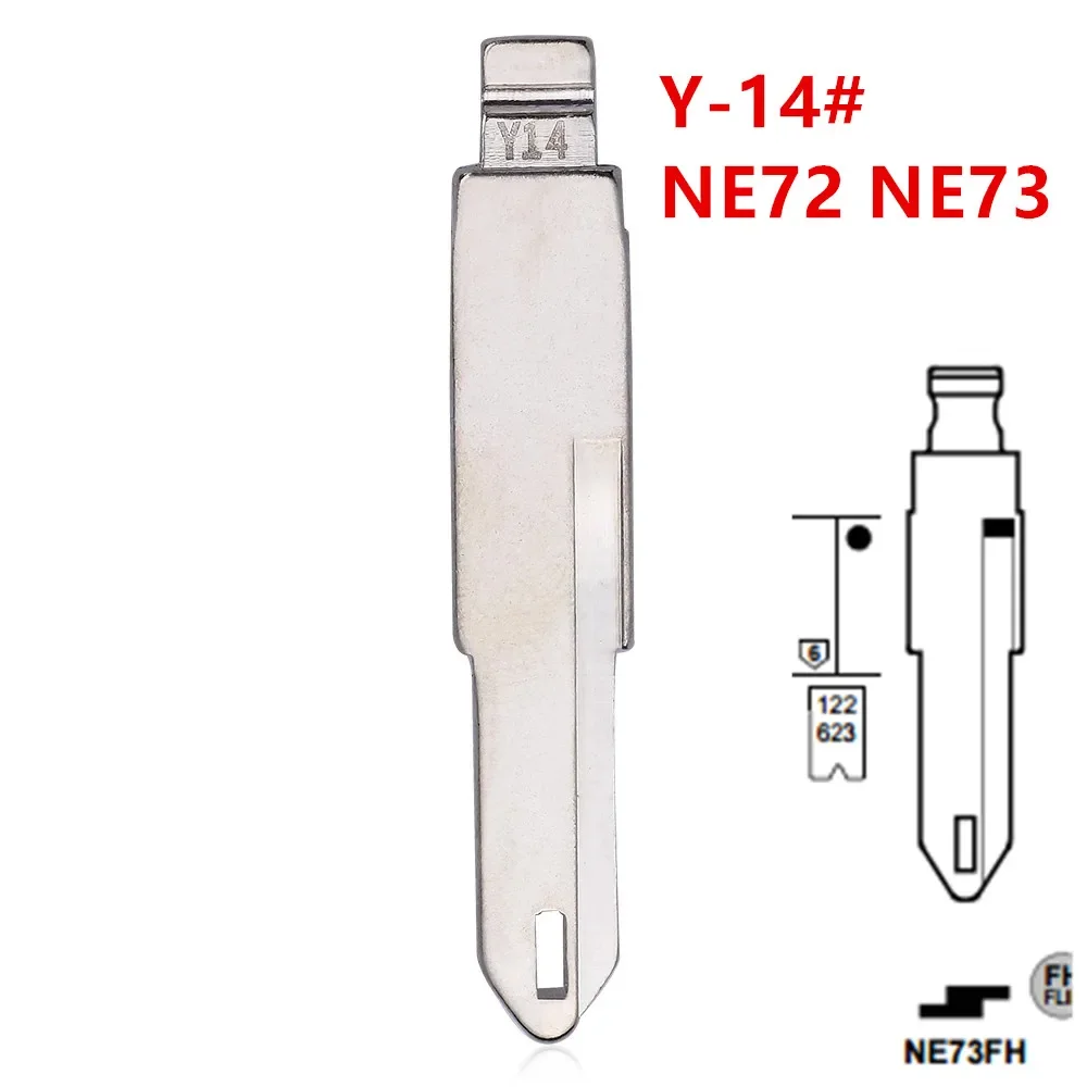 

10 шт. Y-14 # NE36 NE72 NE73 металлический необработанный флип-чехол для Renault Peugeot Citroen для keydiy KD xhorse VVDI JMD