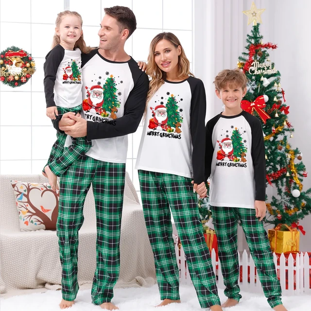 New Christmas Pajamas Family Matching Set Adult Kid Baby Dog Xmas
