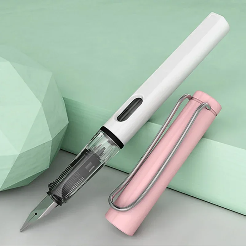 

Multi Function Kawaii Pens For Writing 0.38mm EF Nib Ink Stationery Elegant School Supplies Pink White Pen For Kids