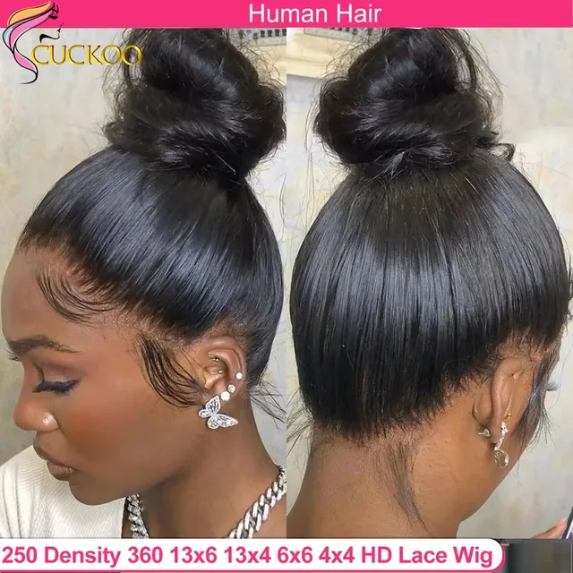 Perruque Full HD Lace Front Wig sans colle naturelle, cheveux lisses, 13x6, 30 pouces, densité 250, 360 1