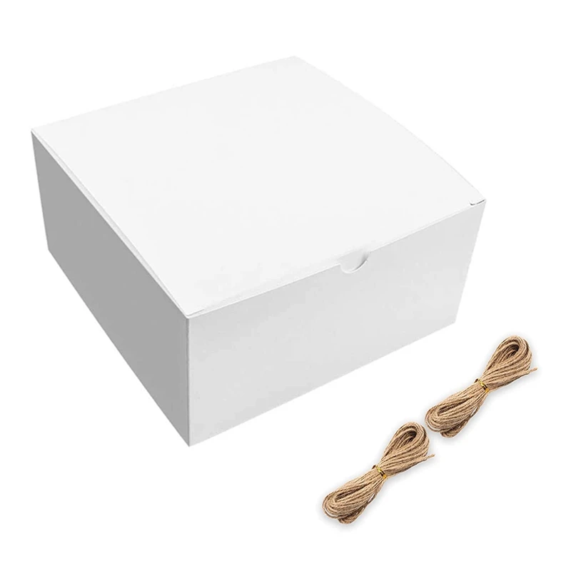 

White Gift Boxes 12 Pack 8X8x4 Inch, Paper Gift Box With Lids For Wedding Present, Bridesmaid Proposal Gift