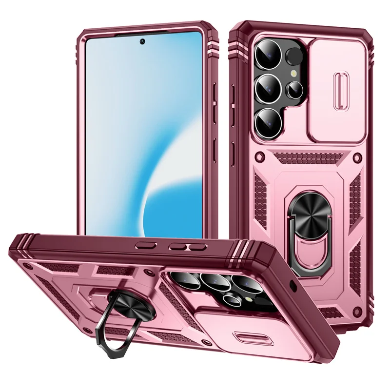 Heavy Duty Armor Phone Case with Lens Protection and Built-in Stand