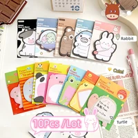 10Pcs/Lot Cute Animal Memo Pad Cartoon Decorative Writing Notepad Kawaii Rabbit Cow Bear Sticky Notes Kids School Stationery 1