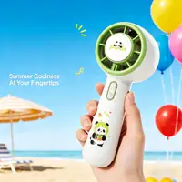 Mini ventilateur portable mignon en forme de panda, 3 vitesses, rechargeable par USB, pour l'été, à utiliser en extérieur et en intérieur 3